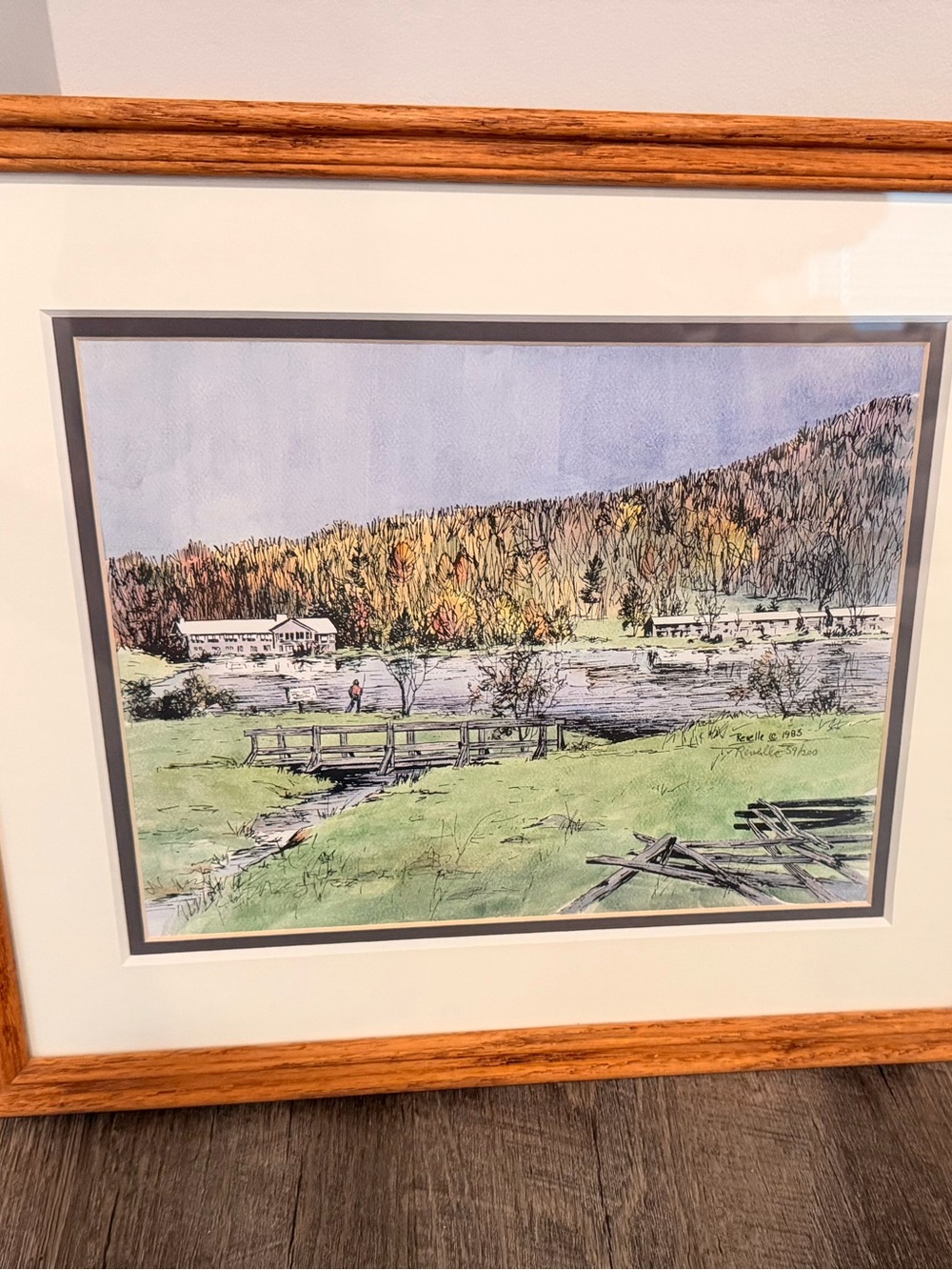 Vintage Limited Edition 1985 Original Watercolor Landscape Framed & Matted